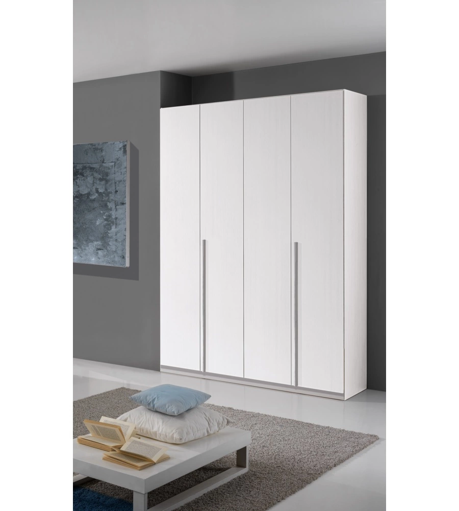 Armadio 4 ante "giotto" bianco graffiato 173x54x240 cm